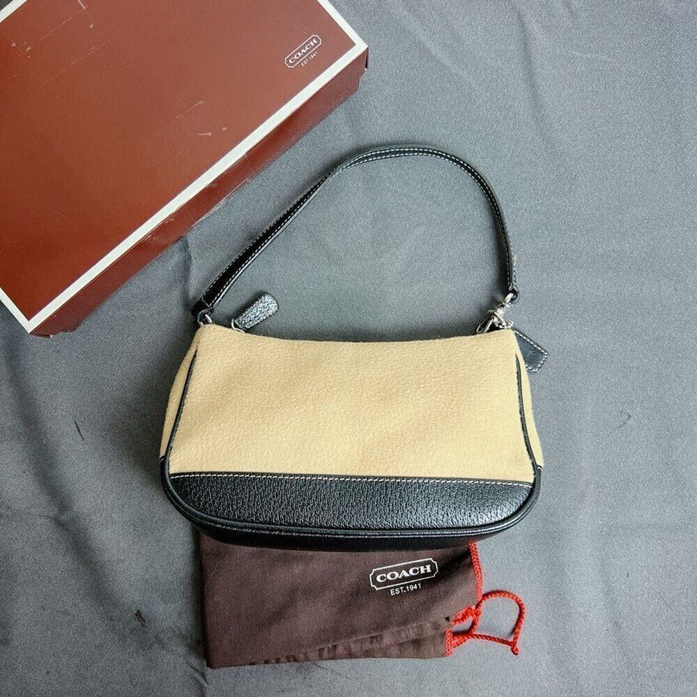 NEW! Coach Vintage Purse Brown Tweed Baguette Shoulder Bag 7717